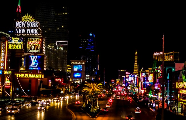 Vue sur Las Vegas la nuit